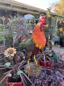 4 Foot Tall Metal Rooster. 
